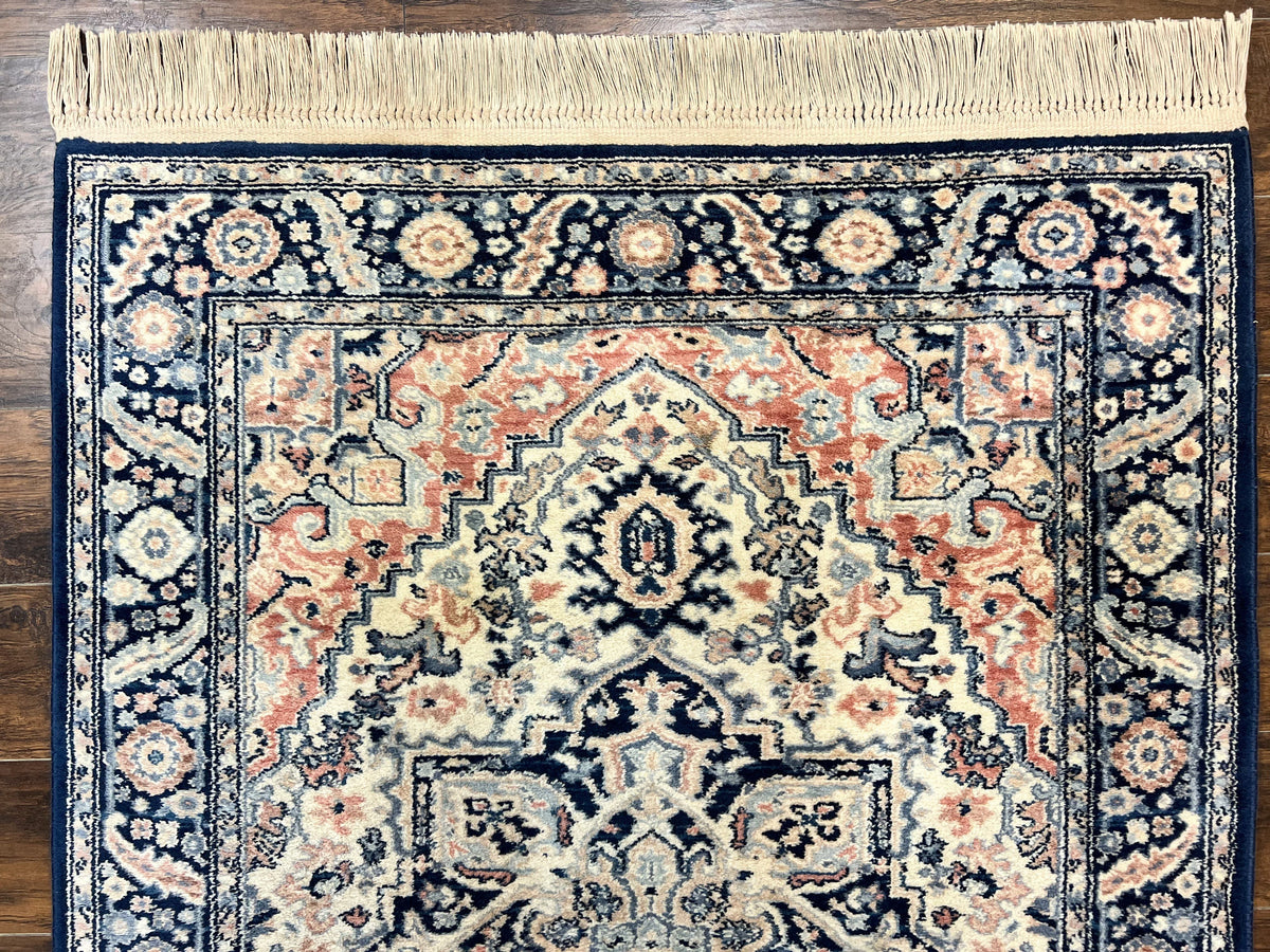 Karastan Blue Heriz Rug #748, Vintage Wool Karastan Carpet 4.3 x 6, Discontinued Original 700 Series Karastan Area Rug - Jewel Rugs, view 4