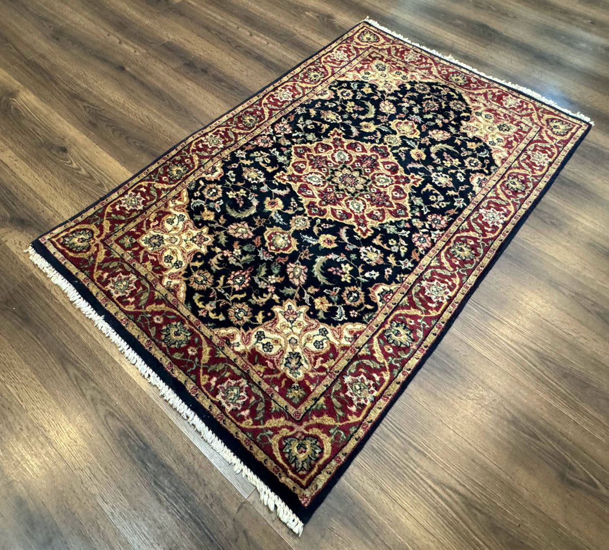 Pak Persian Sarouk Rug 3x5, Navy Blue and Red - Jewel Rugs, view 3