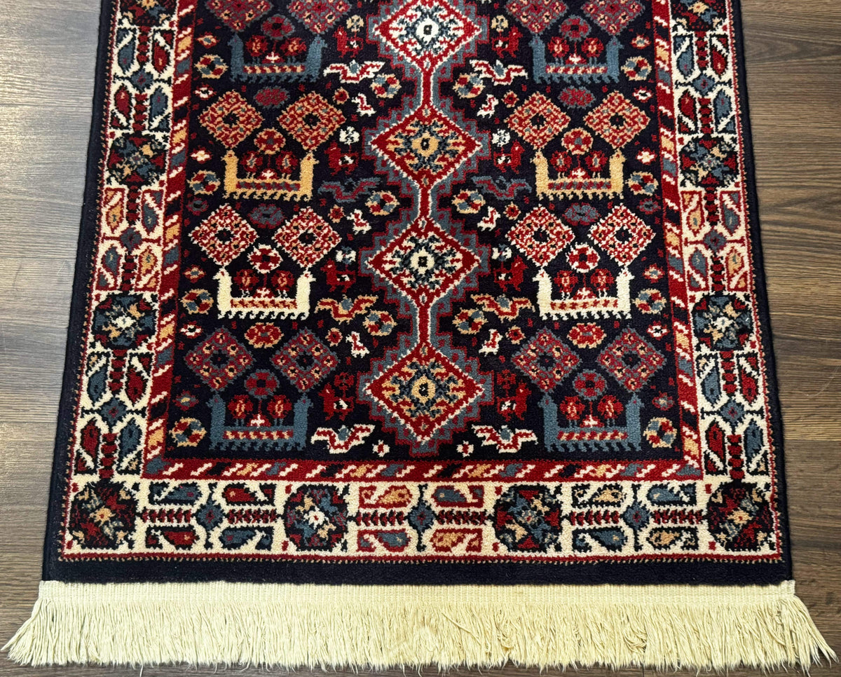 Small Karastan Rug 3x4, Yuruk Collection, Wool, Tribal, Geometric, Navy Blue - Jewel Rugs, view 6