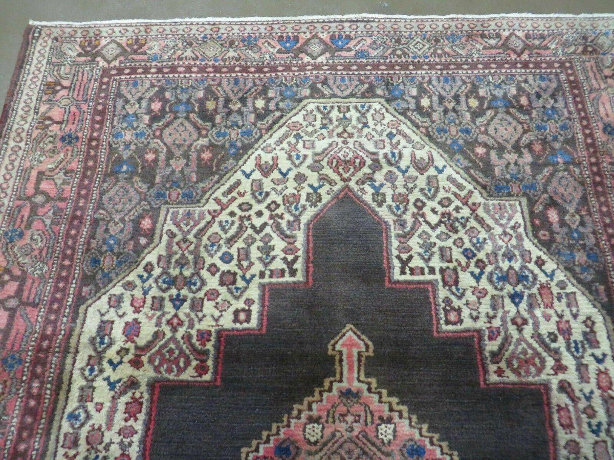 4' X 5' Antique Handmade India Floral Oriental Wool Rug Brown Vegetable Dyes - Jewel Rugs, view 4