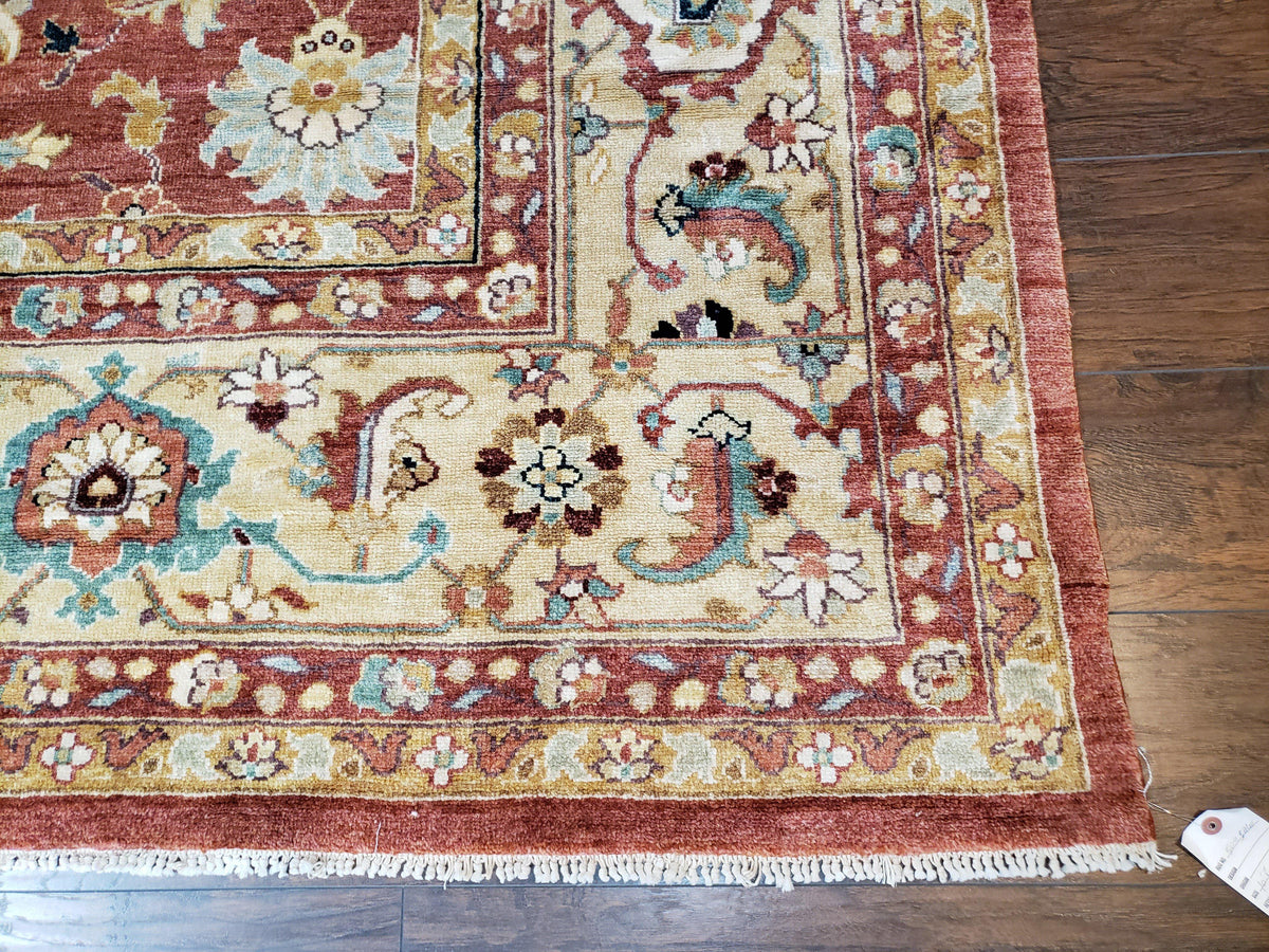 Safavieh Room Sized Rug 10x14, Wool Hand-Knotted Auburn Red & Light Gold Egyptian Mahal Oriental Carpet, 10 x 14 Large Living Room Rug - Jewel Rugs, view 10