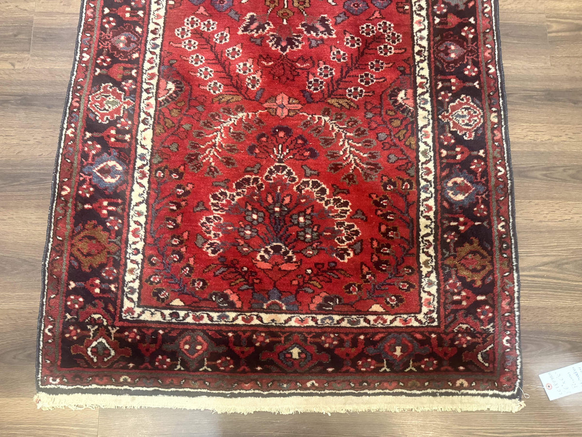 Red Persian Rug 2.6 x 6.8, Floral, Antique Per'sian Carpet, Persian Malayer Rug, Hamadan Rug - Jewel Rugs, view 5