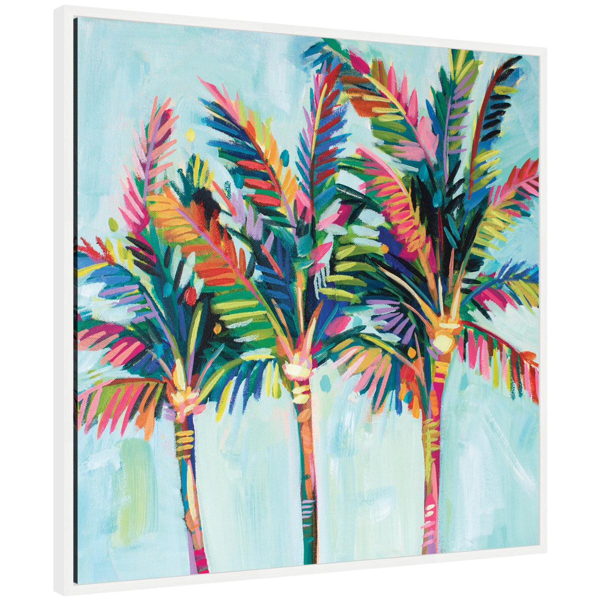 Sylvie Rainbow Coconuts Framed Canvas by Rachel Christopoulos