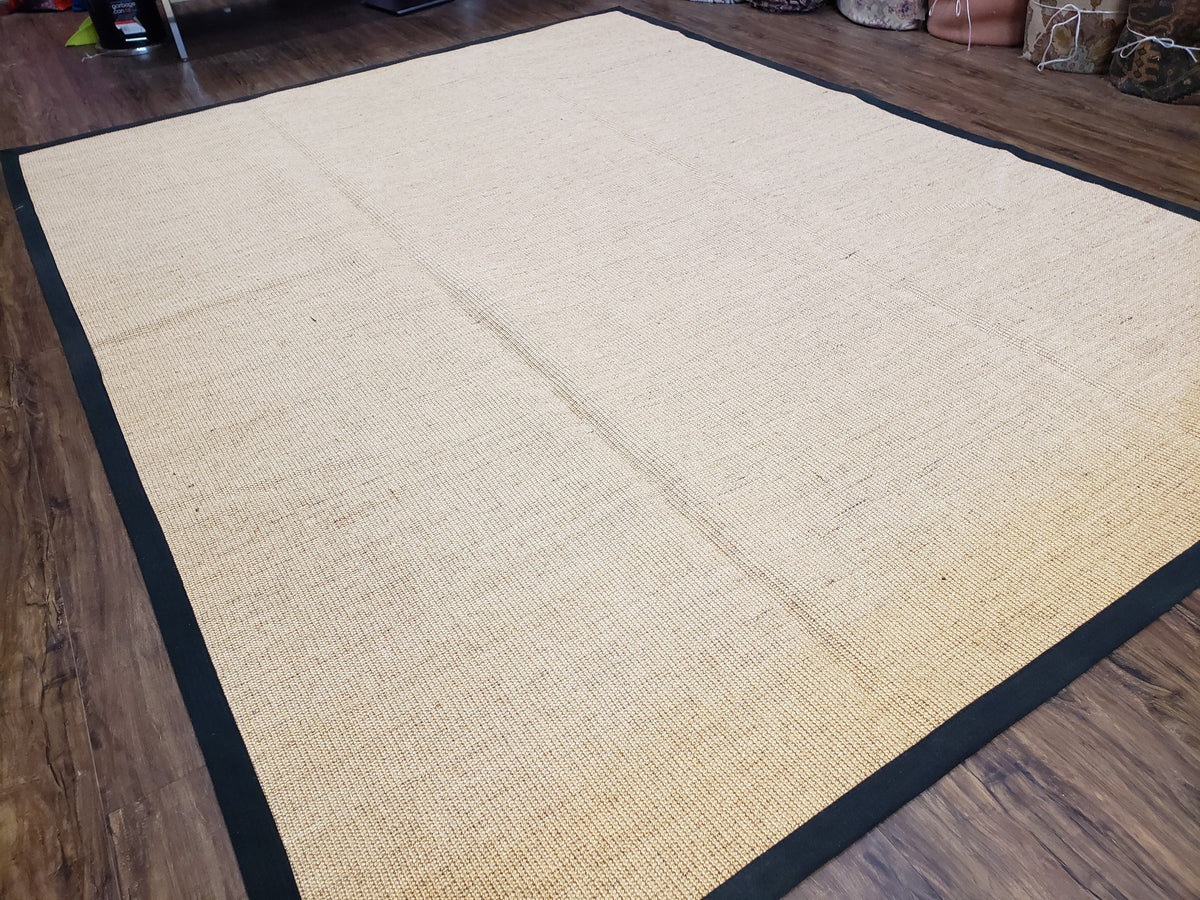 Jute Rug 8x10, Natural Jute Fiber Area Rug, Natural Sisal Area Rug with Black Border, 8x10 Carpet, Solid Jute Rug 8 x 10, Farmhouse Rug - Jewel Rugs, view 13