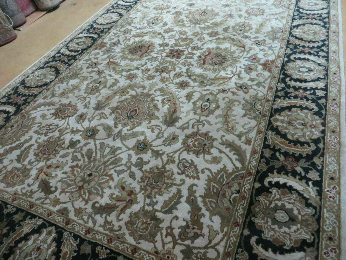 6' X 9' Vintage Handmade India Top Quality Jaipur Floral Oriental Tea Wash Nice - Jewel Rugs, view 12