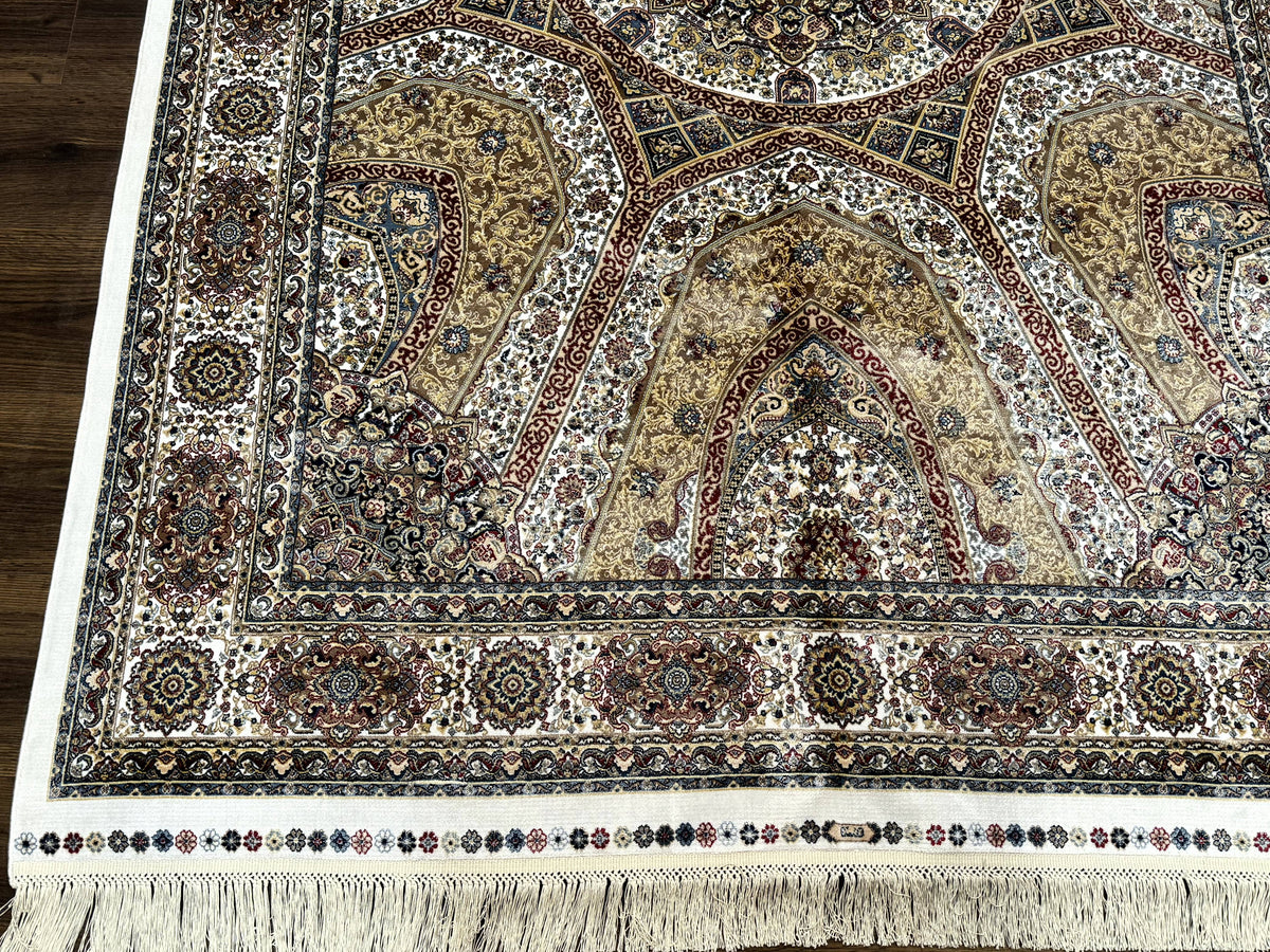 Turkish Silk Rug 5 x 7.6, Dome Design, Bamboo Silk, New - Jewel Rugs, view 6