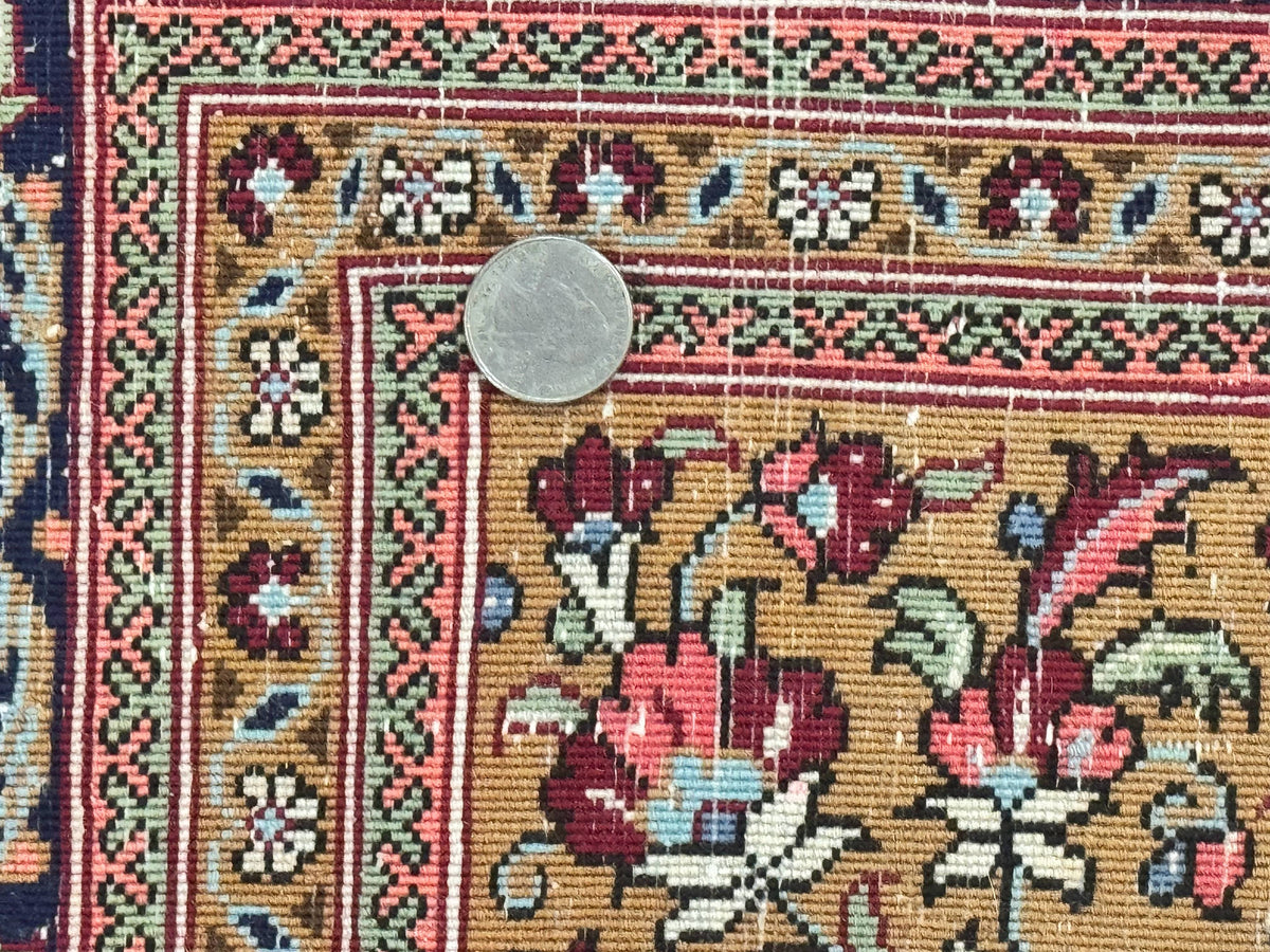 Persian Qum Rug 3.6 x 5, Kork Wool, Very Finely Hand Knotted 325 KPSI, Rare, Semi Antique - Jewel Rugs, view 10