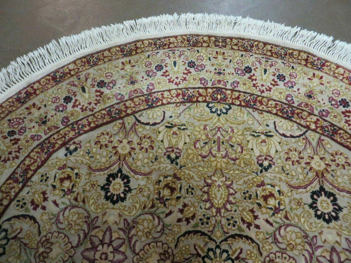 6' Handmade Fine Indian Wool Rug Carpet Round Silk Accent Beauty - Jewel Rugs, view 3