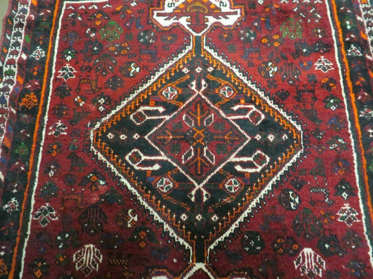 4' X 6' Antique Handmade Turkish Wool Veg Dyes Rug Organic Red Nice M10 - Jewel Rugs, view 5
