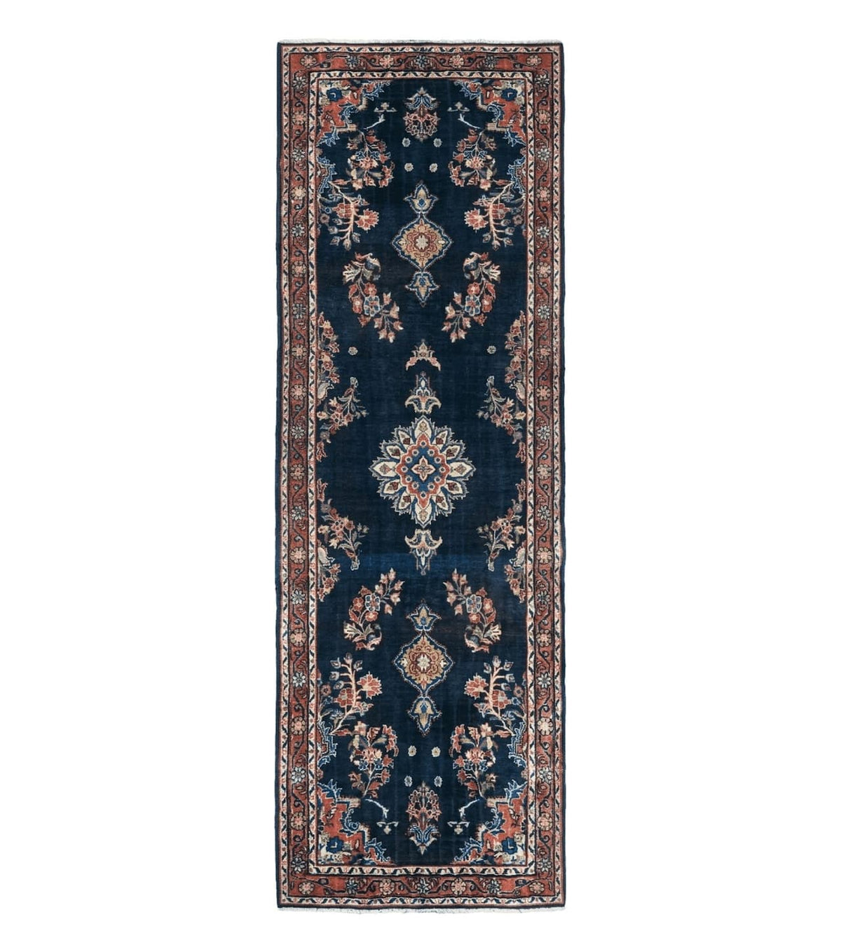 Persian Runner Rug 4x11, Navy Blue Antique Lilihan Runner - Jewel Rugs