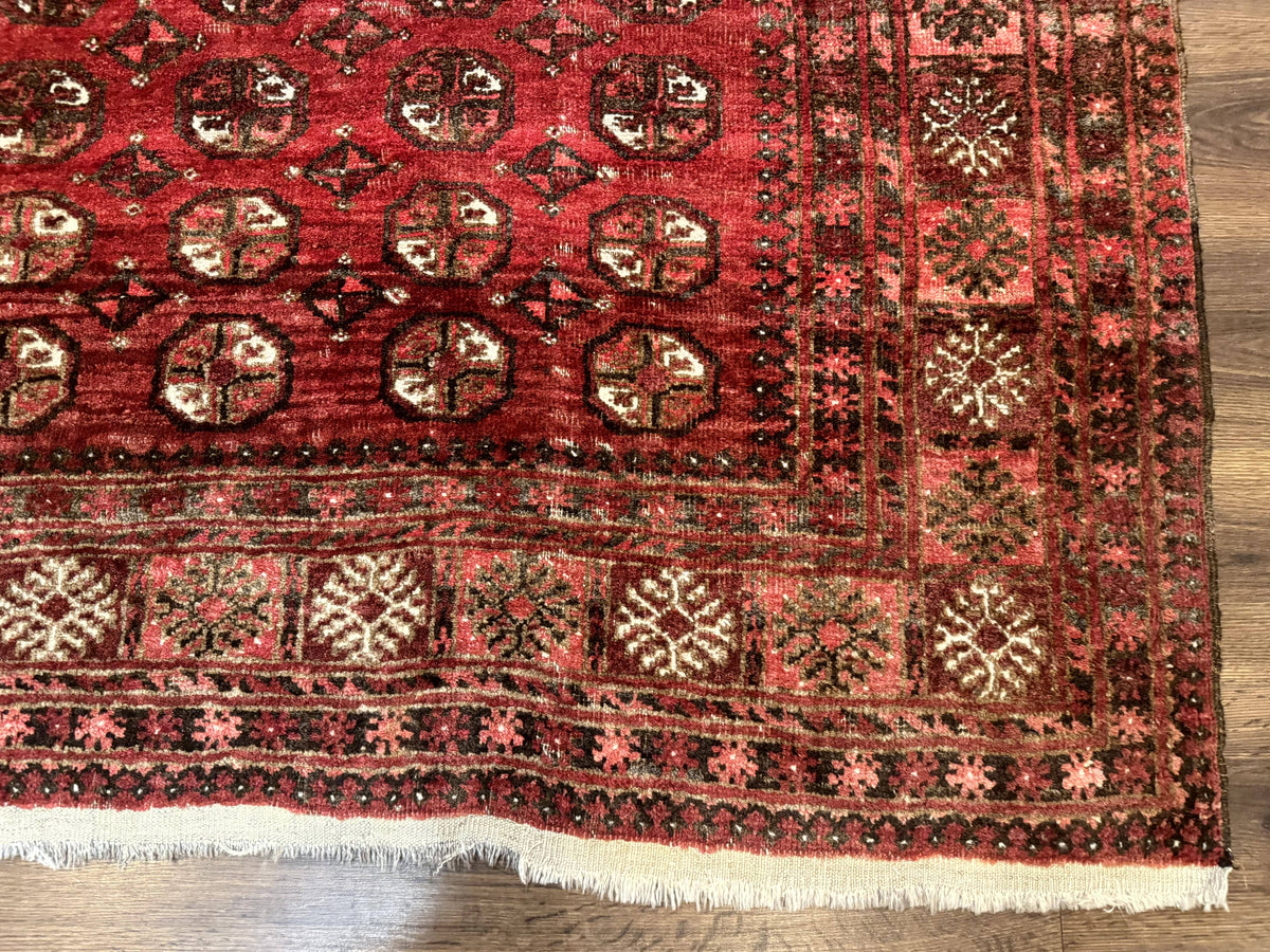 Antique Persian Turkoman Rug 5x6, Red - Jewel Rugs, view 10