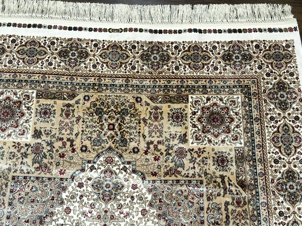 Turkish Memluk Silk Rug 4x6, Hereke Carpet, Bamboo Silk, New - Jewel Rugs, view 8