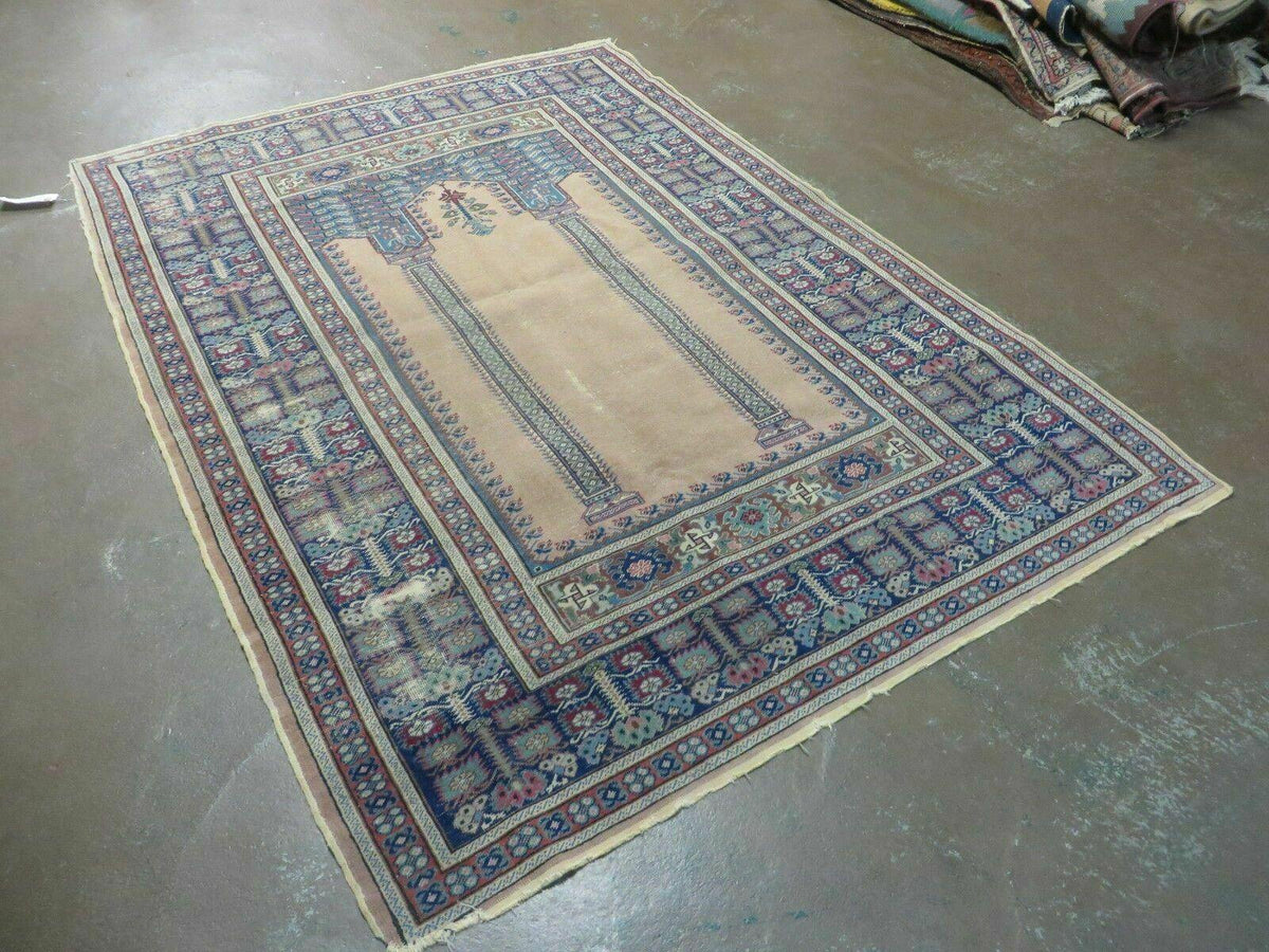4' X 6' Antique Handmade Turkish Mehrab Prayer Wool Rug Lantern Beautiful - Jewel Rugs, view 3