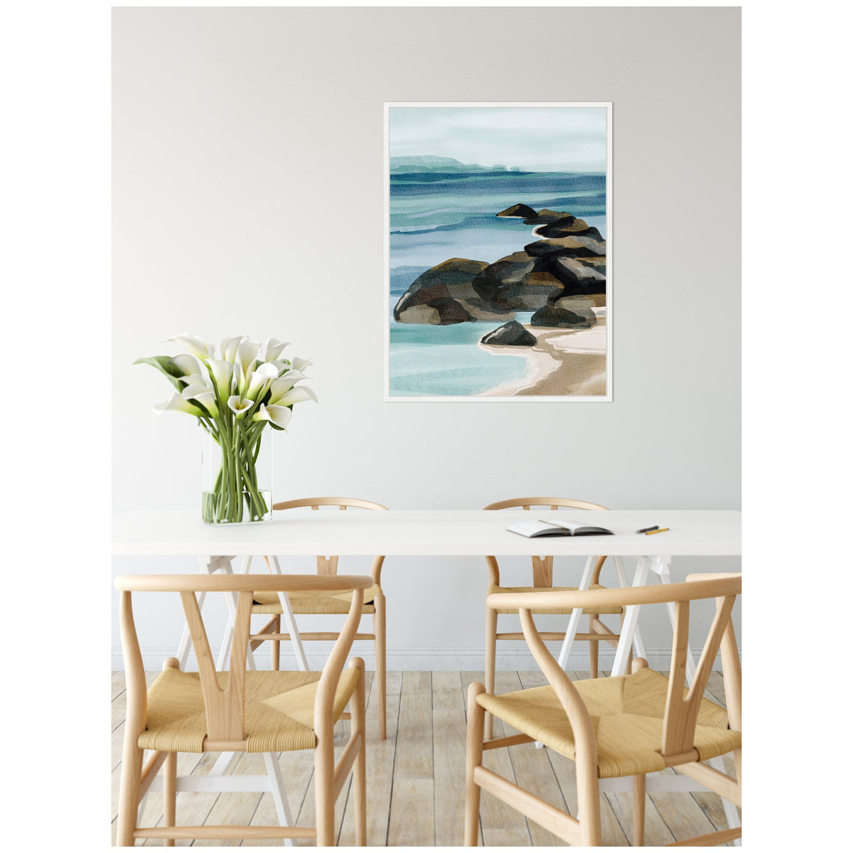 Sylvie Ocean Breeze ll Framed Canvas by Nikita Jariwala