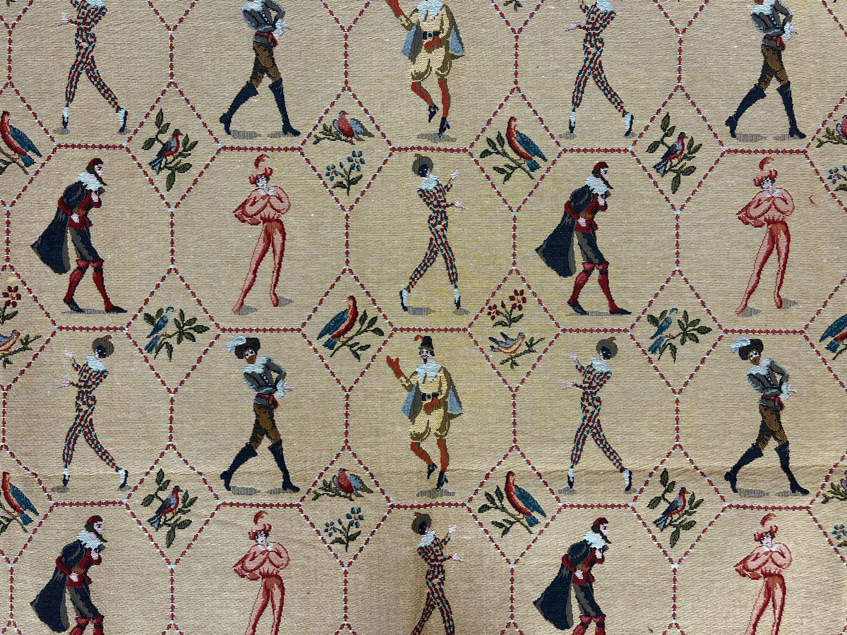 Square Tapestry 5x5, Wall Hanging, Human Pictorials, Court Jesters, Vintage - Jewel Rugs, view 6