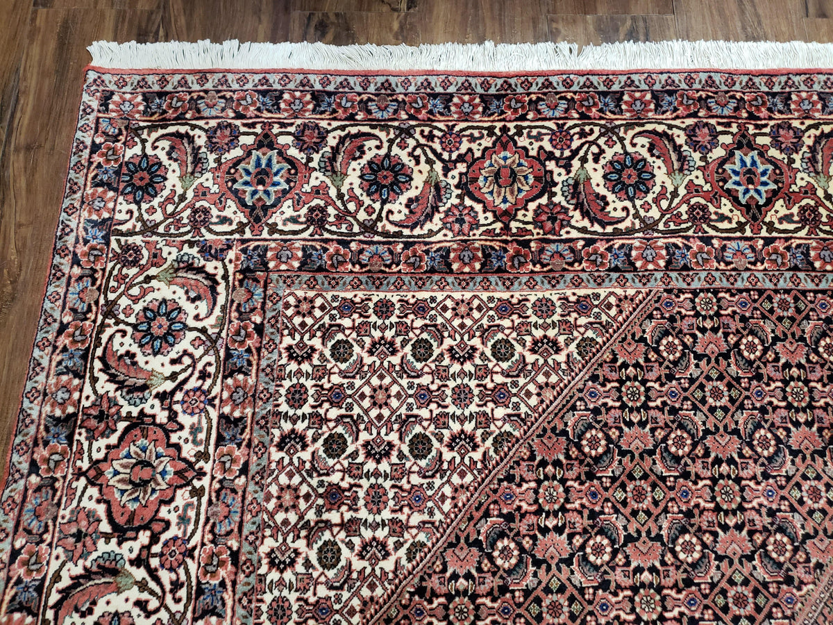 Stunning Persian Bijar Rug 8x11 - Herati Mahi Pattern - Jewel Rugs, view 6