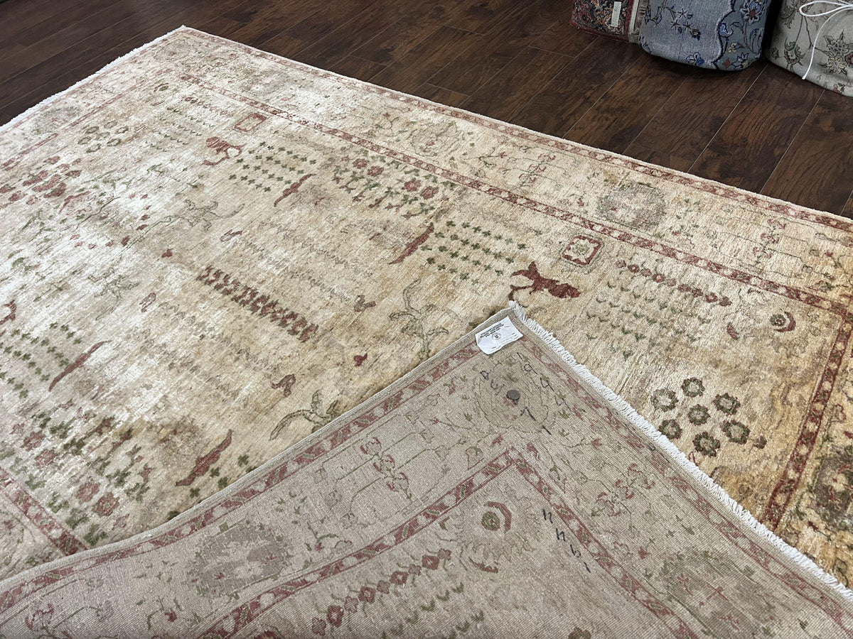 Pakistani Oushak Rug 6 x 9.6, Handmade Wool Peshawar Carpet, Farmhouse Rug - Jewel Rugs, view 12