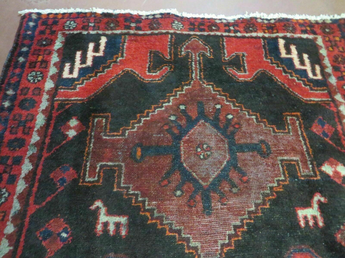 4' X 8' Antique Handmade India Geometric Oriental Tribal Wool Rug Red # 603 - Jewel Rugs, view 4