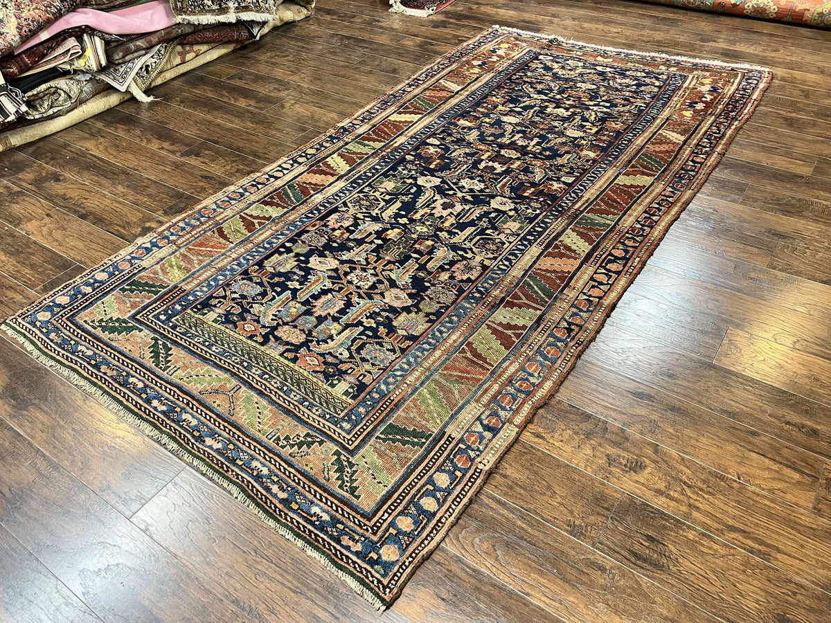 Caucasian Kalegy Rug 6x11, Wide Runner, Wool Hand Knotted Carpet, Navy Blue Tribal Rug, 1920s Antique Rug, 6 x 11 Oriental Carpet - Jewel Rugs, view 3