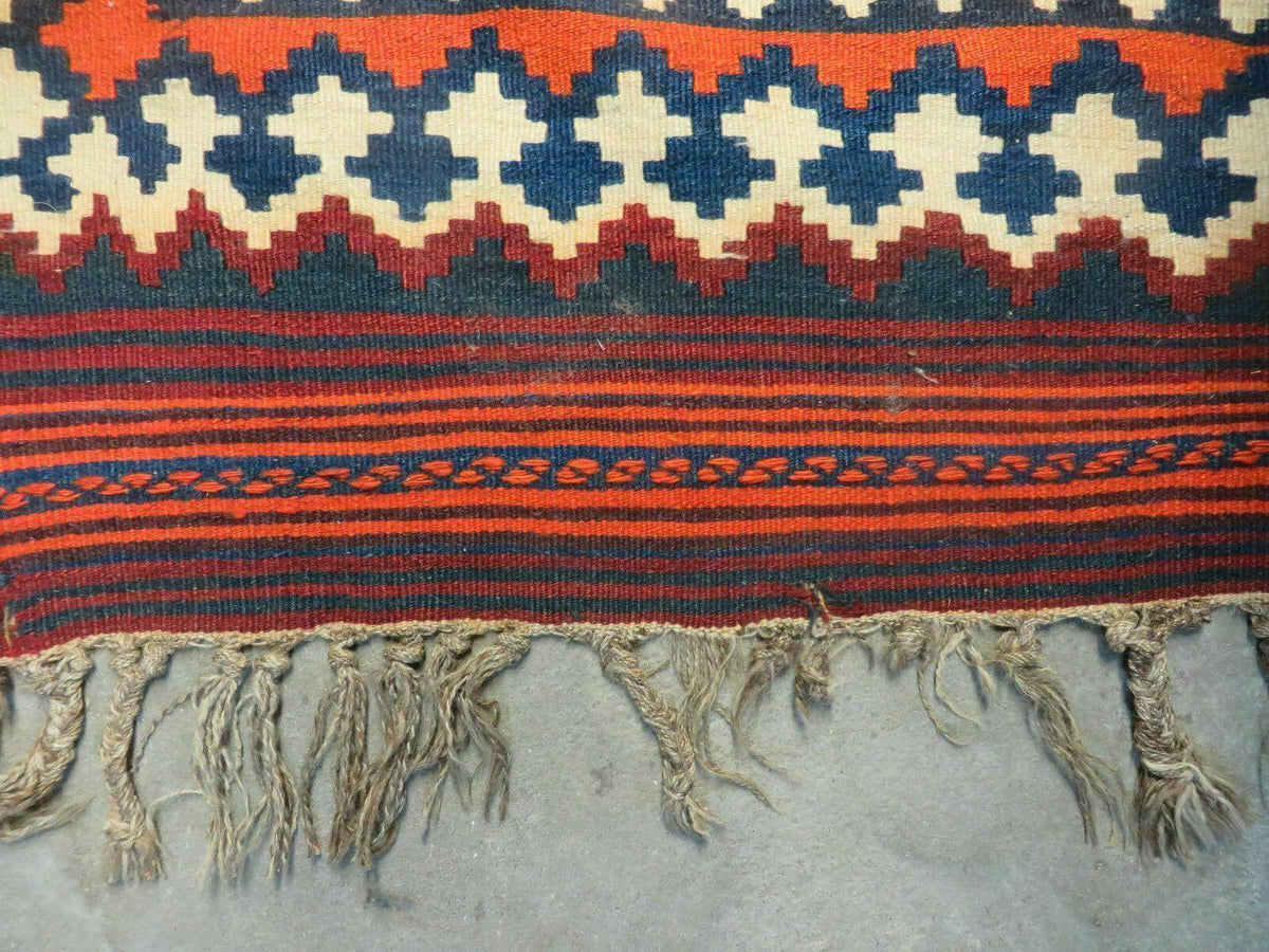 5' X 10' Antique Turkish Kilim Handmade Flat Weave Wool Rug Red Colorful Veg Dye Bohemian Boho Chic Tribal Style And Design - Jewel Rugs, view 10