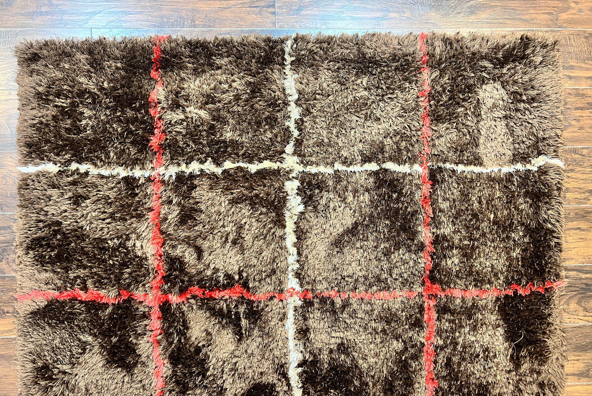 Shag Rug 6x8, Brown, Panel Design - Jewel Rugs, view 4