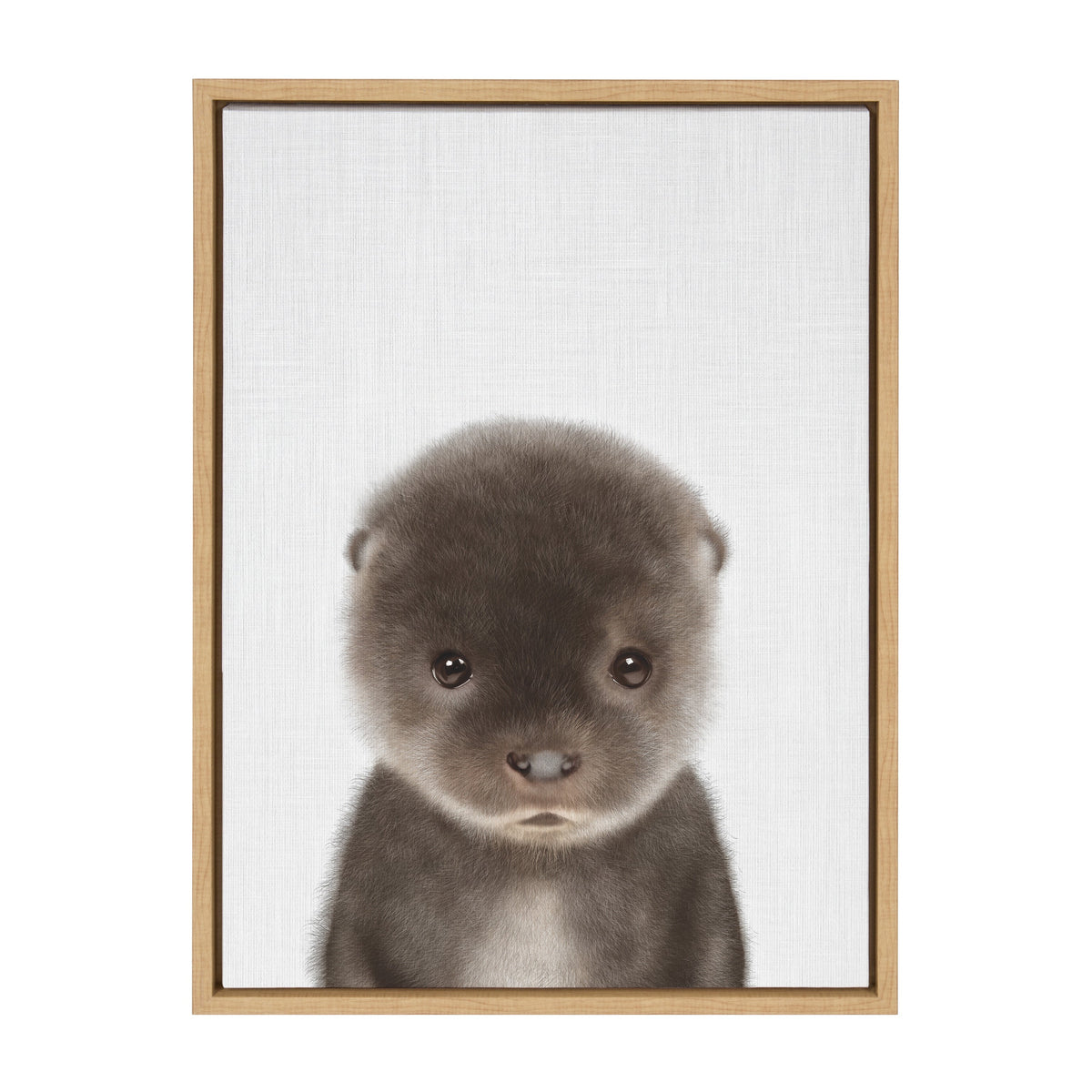 Sylvie Baby Otter Color Illustration Framed Canvas by Simon Te of Tai Prints