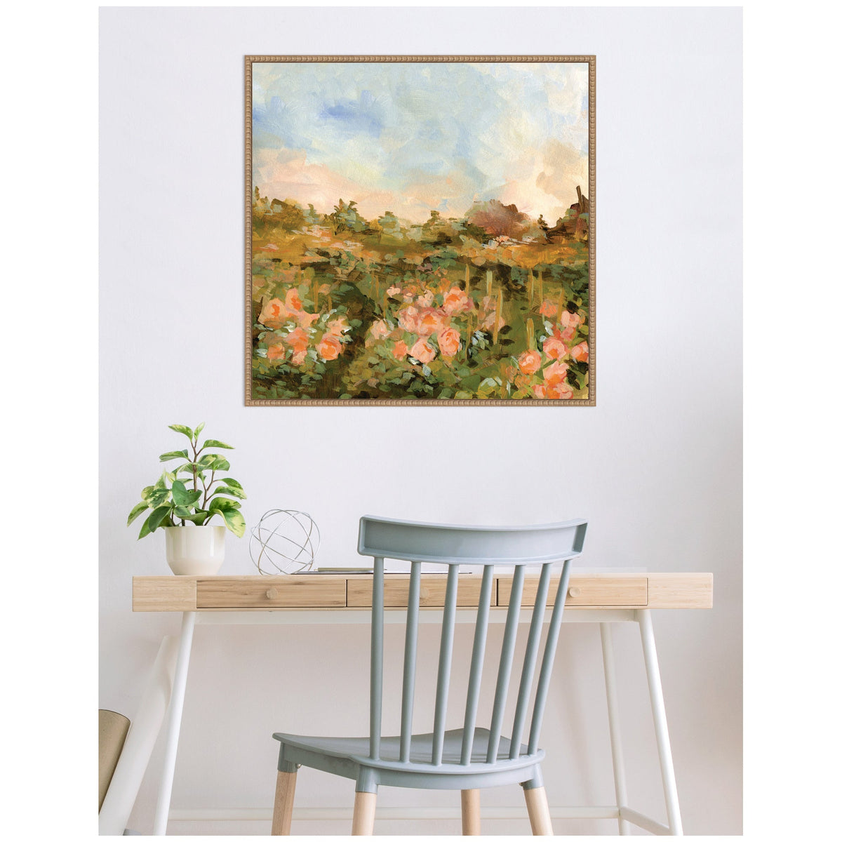 Rose Garden by Annie Quigley Framed Canvas Wall Art Print