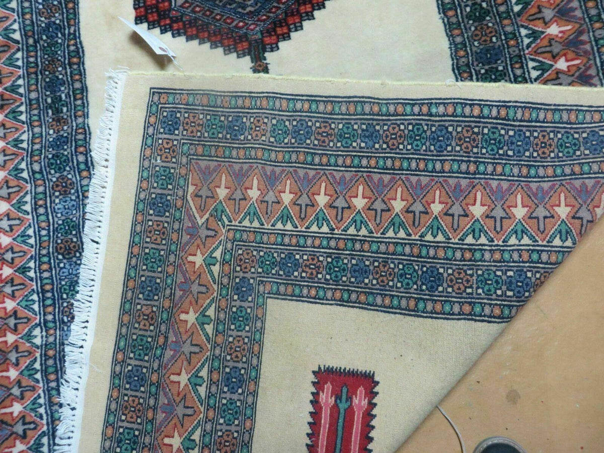 4' X 6' Vintage Handmade Bokhara Turkoman Pakistan Wool Rug Carpet Nice - Jewel Rugs, view 10