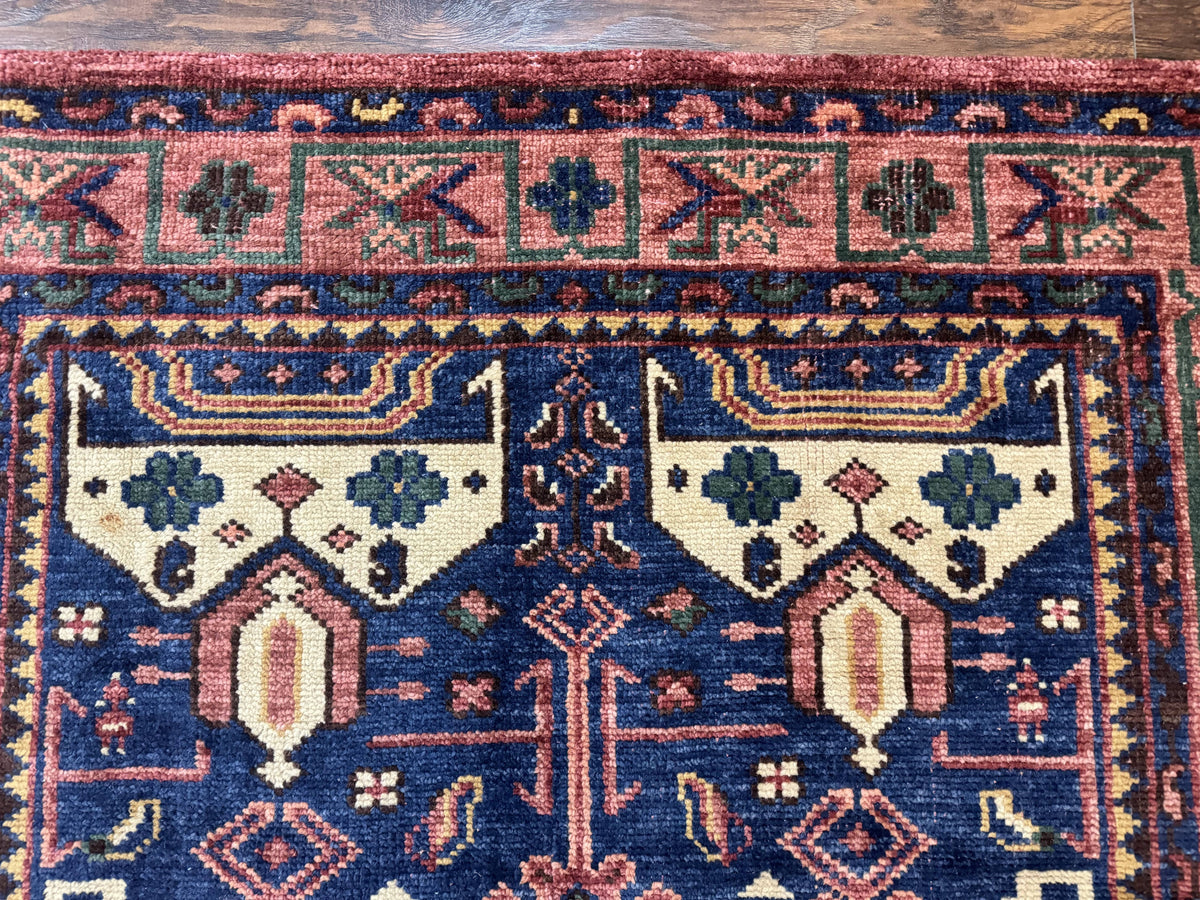 Persian Tribal Heriz Design Rug 6x9, Pottery Barn Rug, Hand Knotted Wool Vintage Rug - Jewel Rugs, view 4