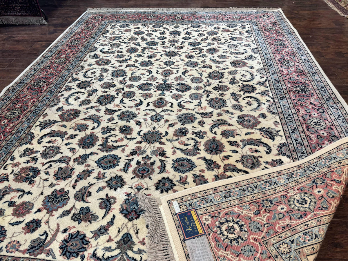 Karastan Rug 8.8 x 12, Ivory Rose Kashan #768, Wool Pile Karastan Carpet, Original 700 Series, Rare, Discontinued, Vintage - Jewel Rugs, view 11