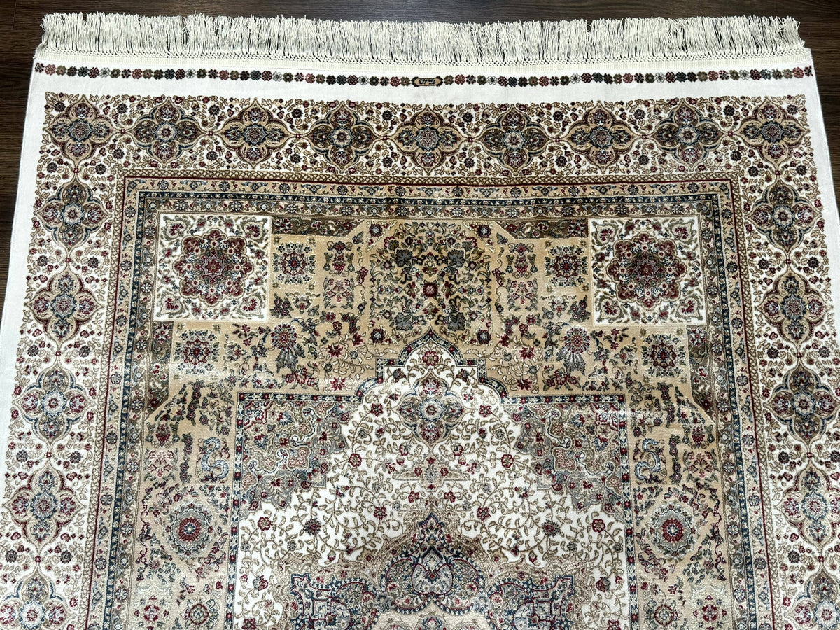 Turkish Memluk Silk Rug 4x6, Hereke Carpet, Bamboo Silk, New - Jewel Rugs, view 4