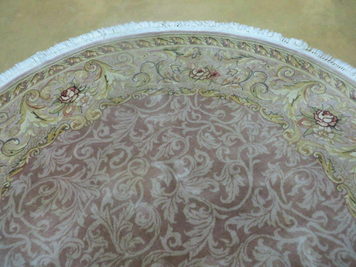 6' X 6' Round Handmade Fine Chinese Floral Oriental Silk Wool Rug Carpet Nice - Jewel Rugs, view 3