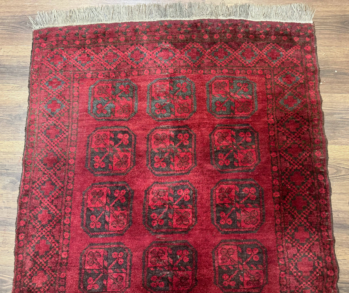 Afghan Turkoman Bokhara Bashir Rug 3x6, Red - Jewel Rugs, view 4