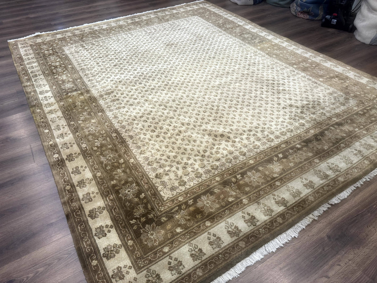 Indo Persian Rug 8x10, Allover Pattern, Beige, Wool Handmade Carpet - Jewel Rugs, view 11