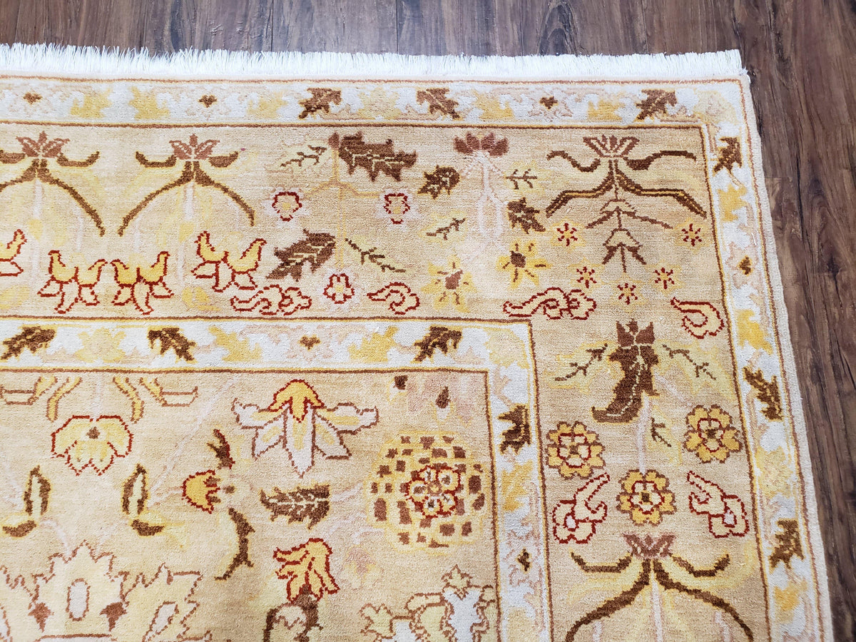 Vintage Turkish Oushak Area Rug 6x9, Wool Hand-Knotted - Jewel Rugs, view 8