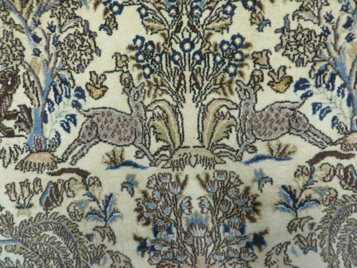 4' X 6 Handmade India Oriental Fine Pictorial Tree Of Life Wool Silk Rug Wow - Jewel Rugs, view 13