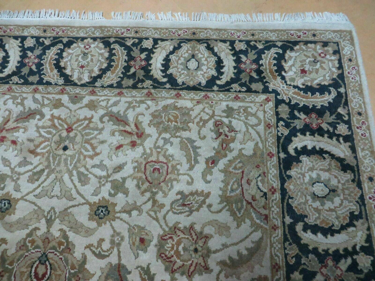 6' X 9' Vintage Handmade India Top Quality Jaipur Floral Oriental Tea Wash Nice - Jewel Rugs, view 7