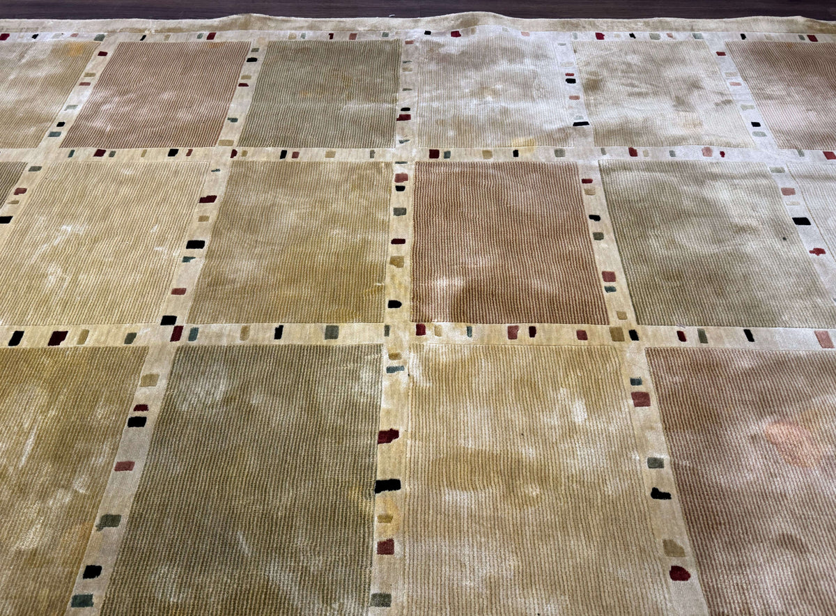 Large Wool Rug 10x13, Panel Design, Modern Contemporary Carpet - Jewel Rugs, view 4