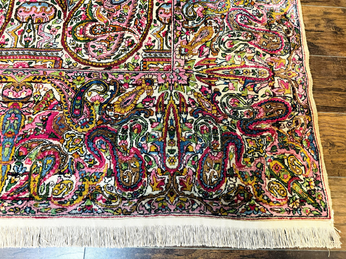 Rare Antique Persian Kerman Lavar Rug 9x12, Boteh Paisley Design - Jewel Rugs, view 10
