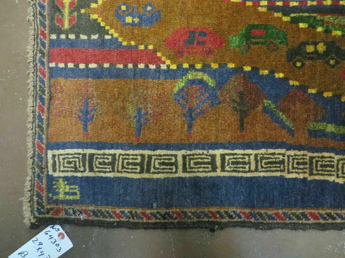 3' X 5' New Vintage Handmade Afghan Balouch Tribal Wool Pictorial Rug # 303 - Jewel Rugs, view 6