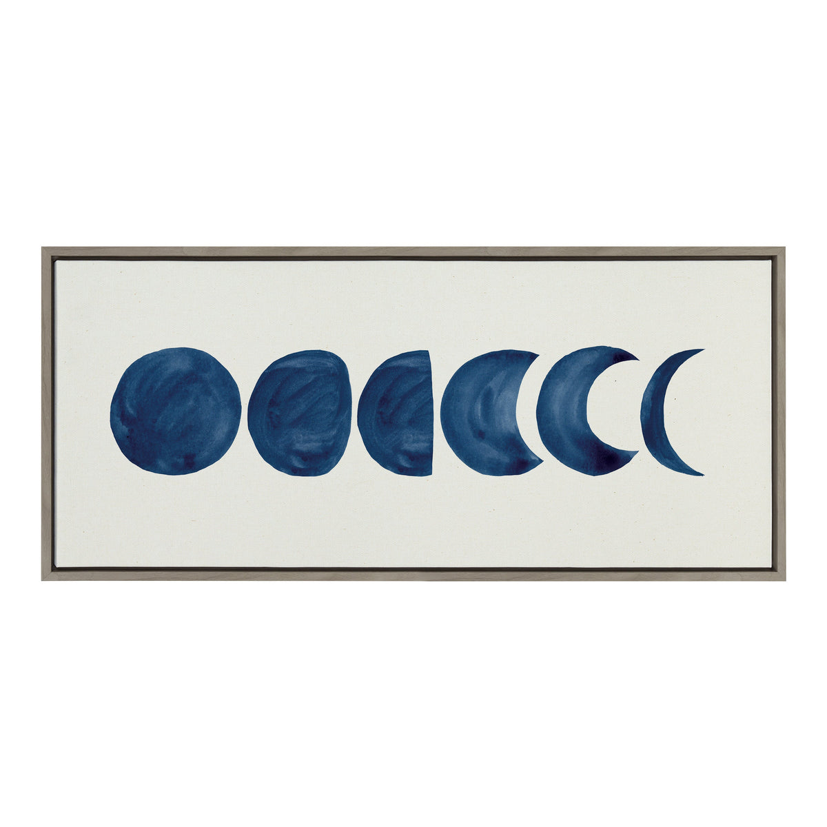 Sylvie Linear Moon Phases Framed Canvas by Teju Reval