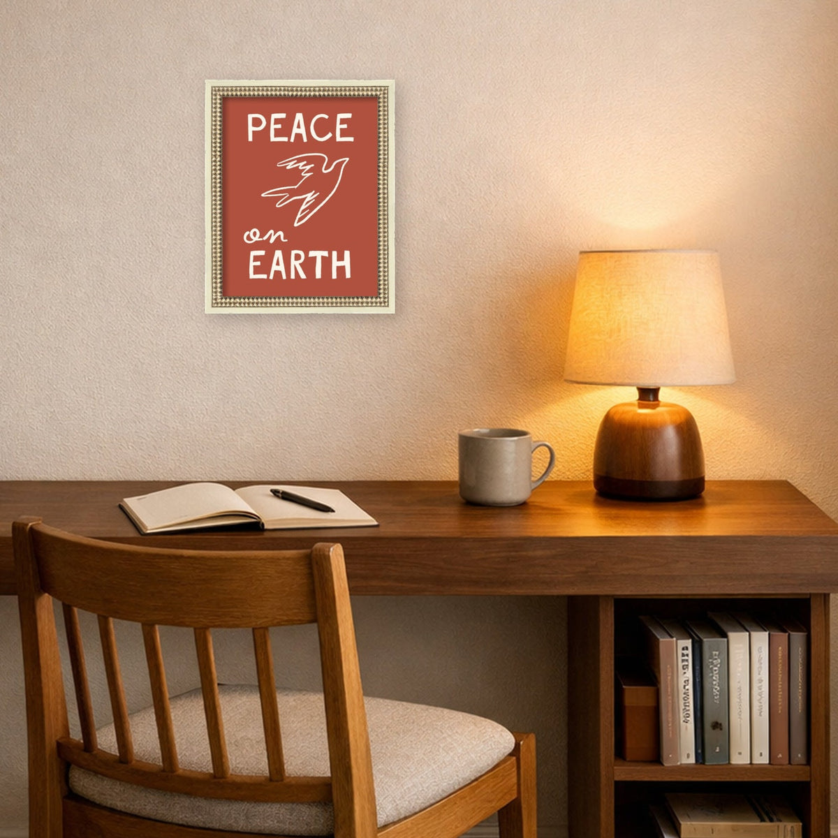 Peace on Earth by Kikiandnim Framed Mounted Canvas Wall Art Print