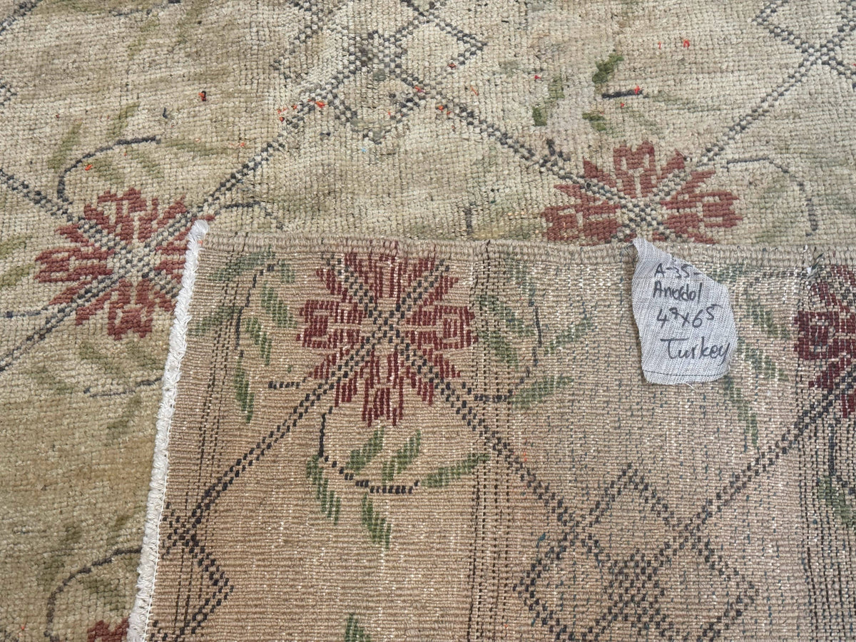 Turkish Rug 5x6, Oushak Carpet, Beige - Jewel Rugs, view 11