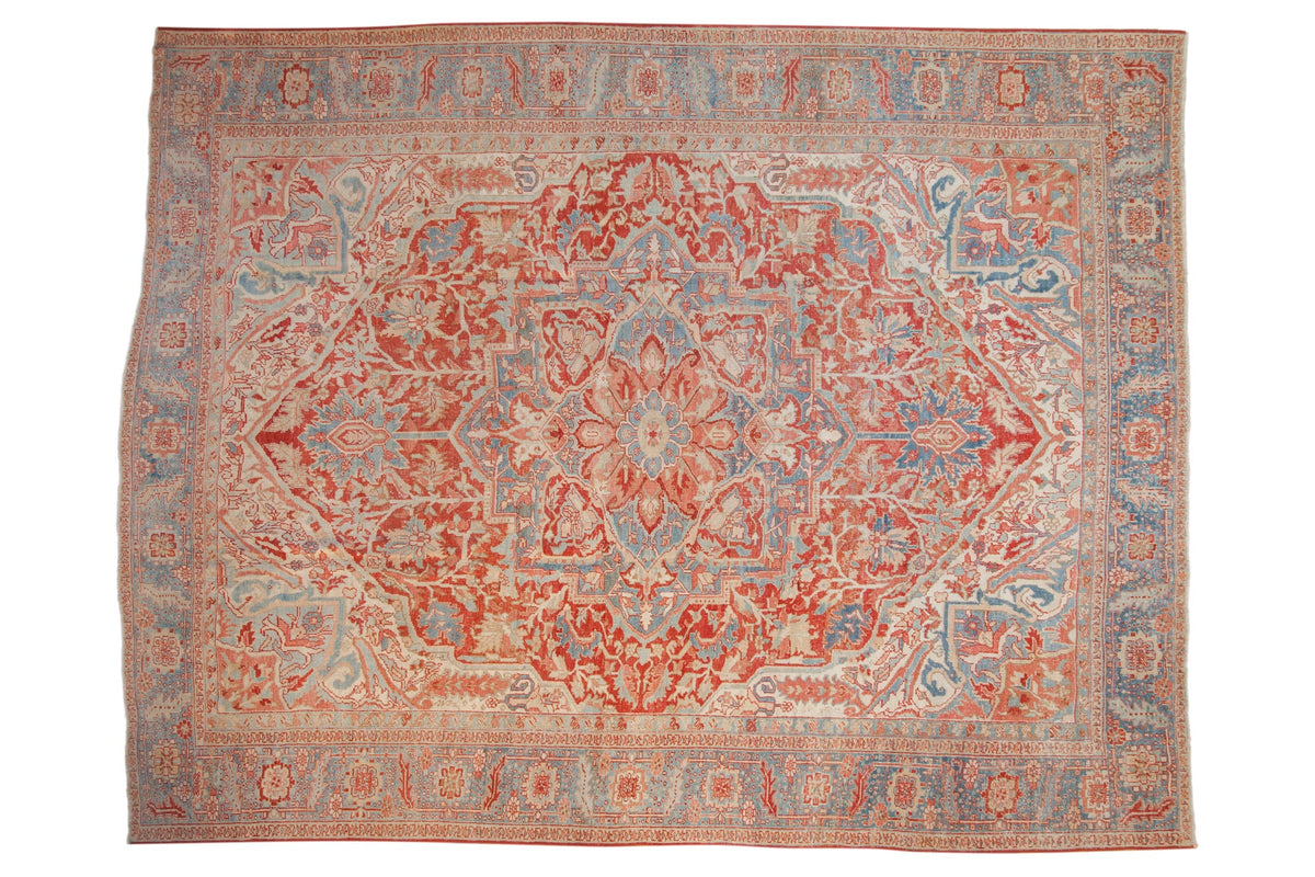 10x13 Vintage Distressed Heriz Carpet