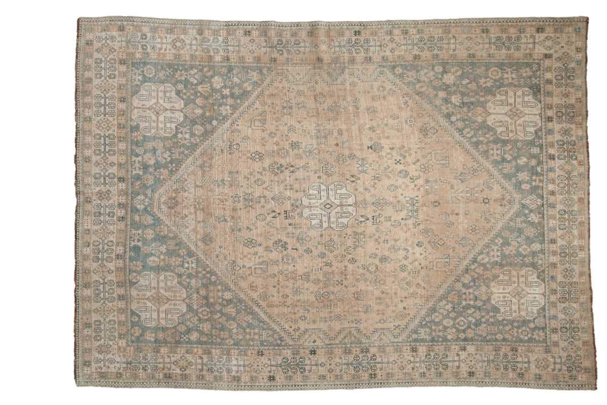 7x10 Vintage Distressed Qashqai Carpet