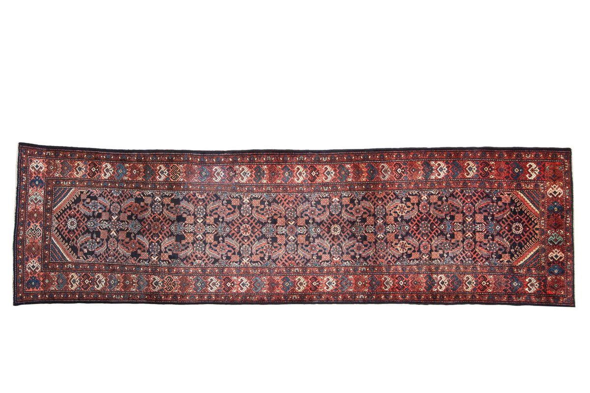 3.5x12 Vintage Hamadan Rug Runner