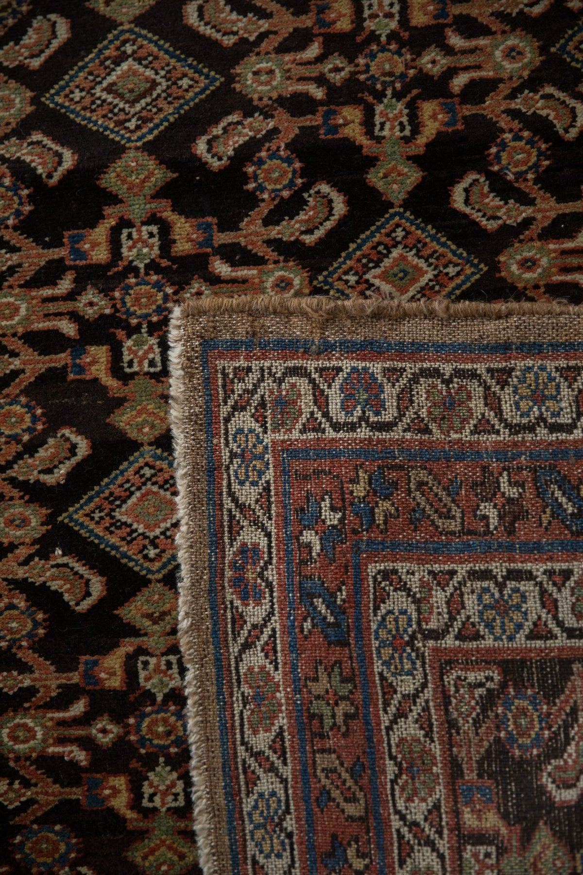 3.5x11.5 Antique Hamadan Rug Runner