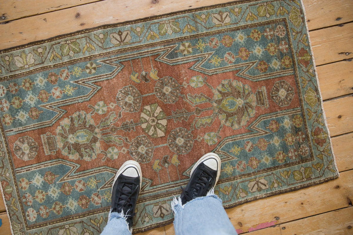 2.5x4 Vintage Distressed Mazlaghan Rug