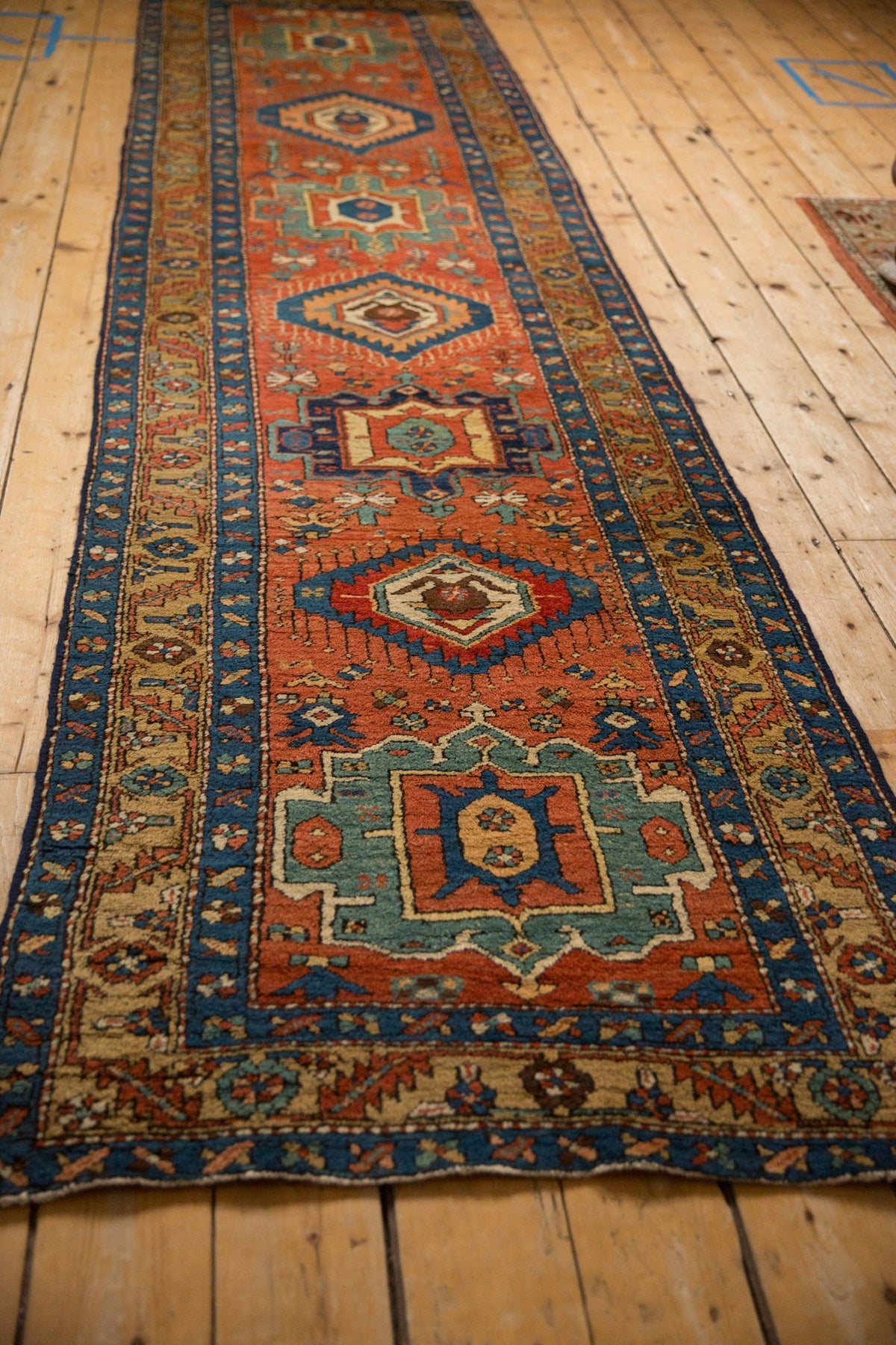 3.5x11.5 Antique Heriz Rug Runner