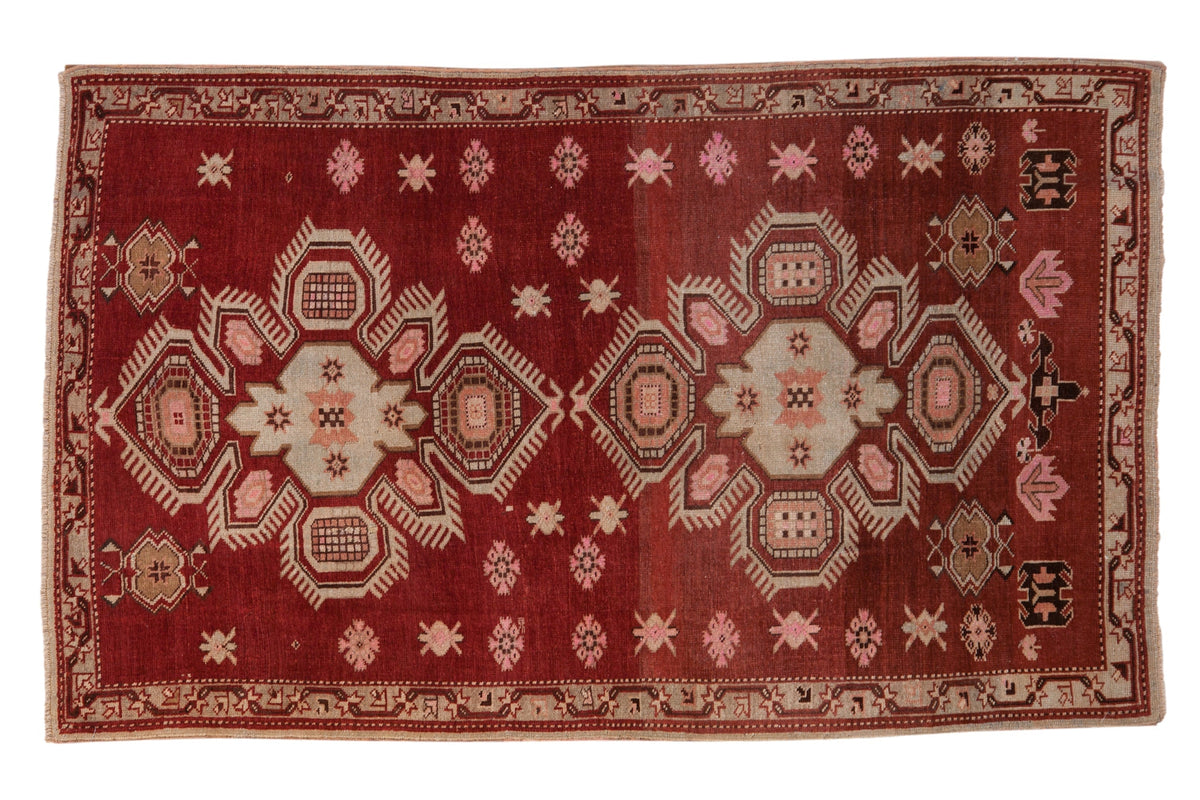 3.5x5.5 Vintage Distressed Caucasian Rug
